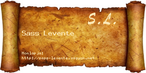 Sass Levente névjegykártya